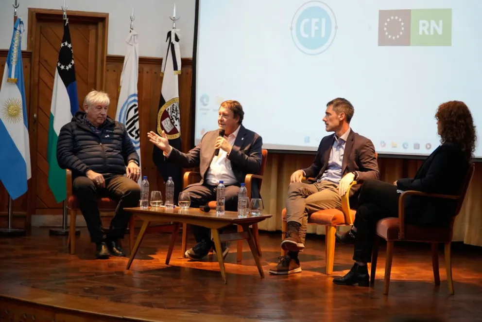 Weretilneck, durante su exposición en el Instituto Balseiro (fotos: Facundo Pardo).