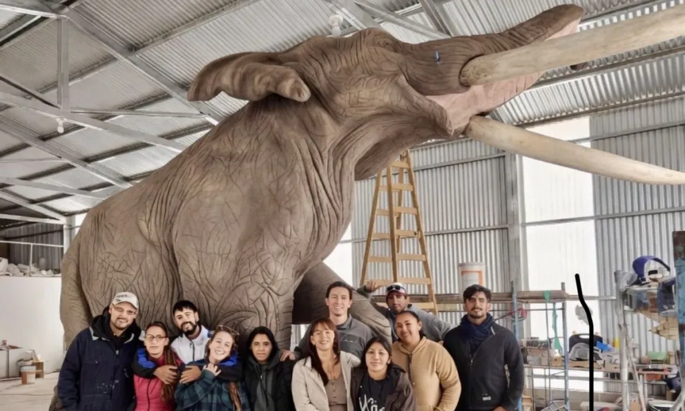 Notiomastodon platensis reconstruido. 