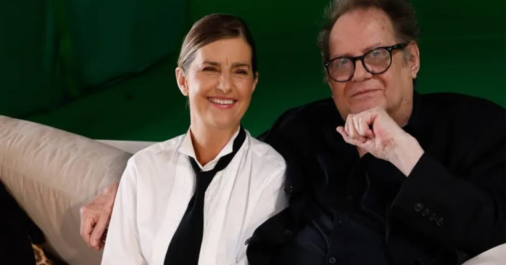 Silvia Kutika junto a Luis Luque, compañero de rodaje en "El último gigante" y su pareja en la vida.