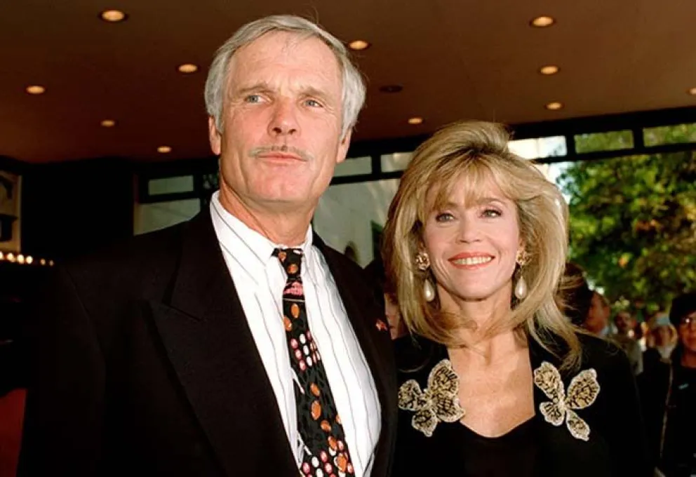 Ted Turner y Jane Fonda en la época que frecuentaban Bariloche y Traful.