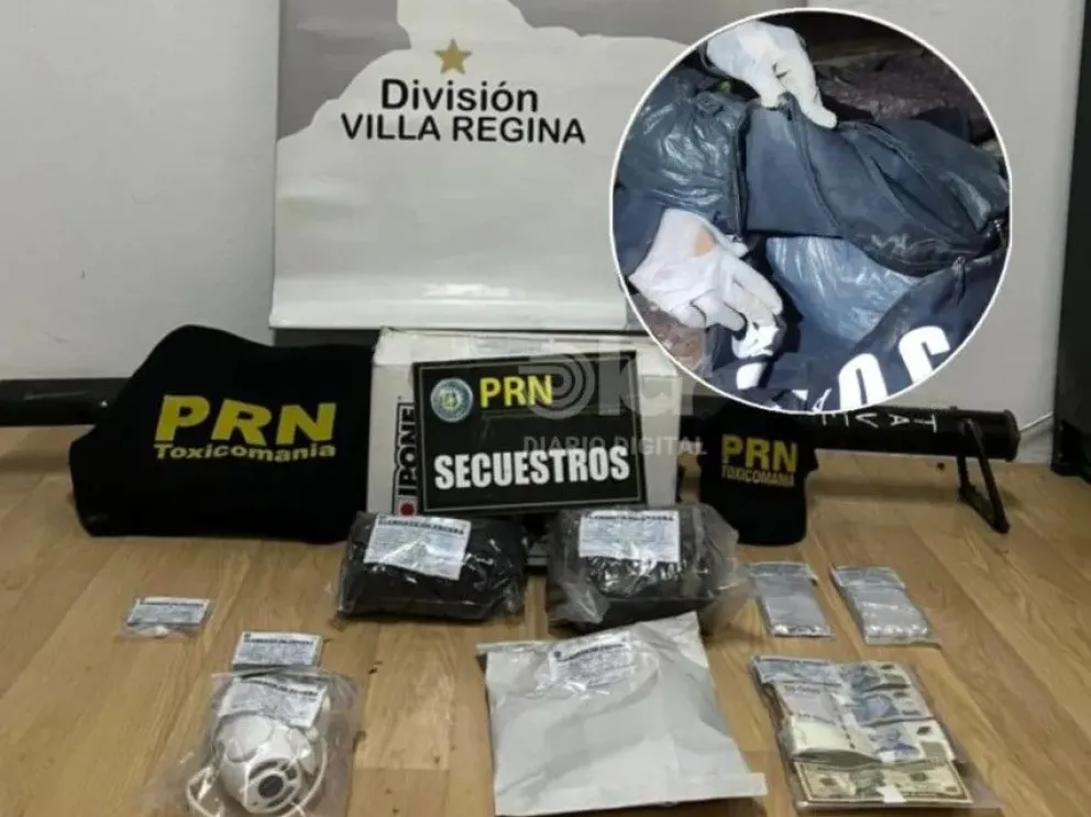 La droga secuestrada fue encontrada en el sector de tomas de La Unión. Fotos Policía RN.