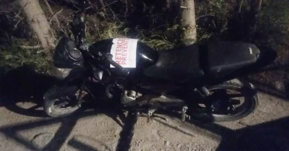 Una de las motos secuestradas por personal de Tránsito del Municipio. 