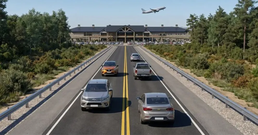 El acceso al aeropuerto de Bariloche tendrá una transformación completa. Fotos Prensa de Provincia. 