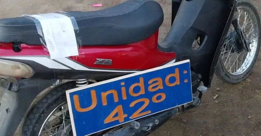 La motocicleta secuestrada. Imagen de la Policía de Río Negro.