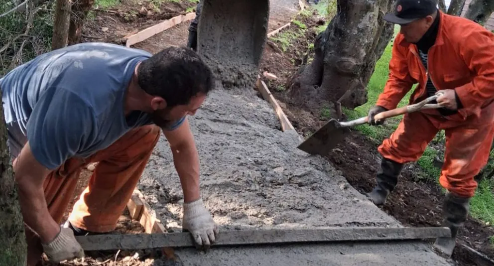 Avanzan las obras en el barrio Jockey Club. 
