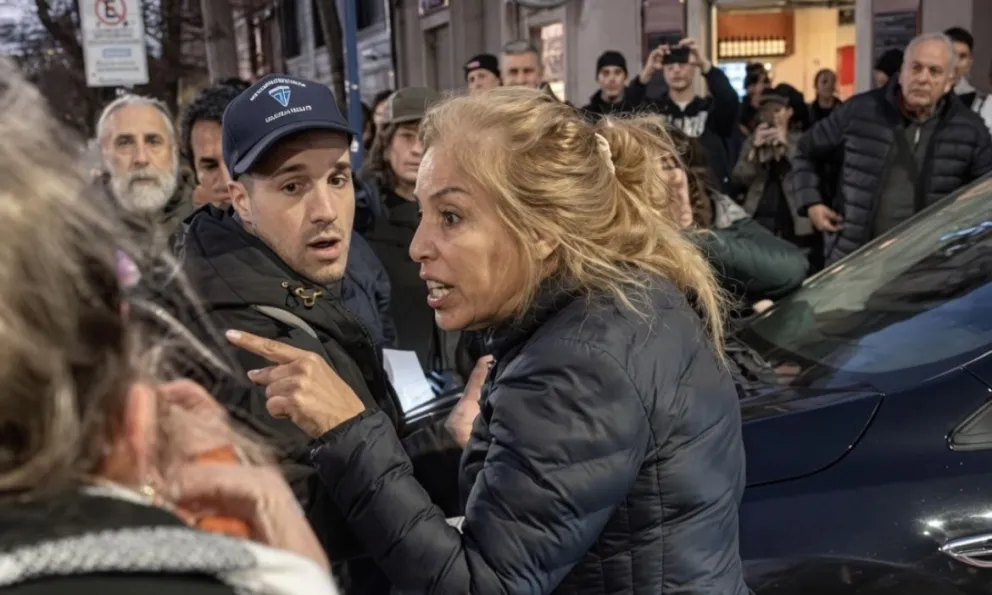 Un momento de mucha tensión se vivió en la marcha.