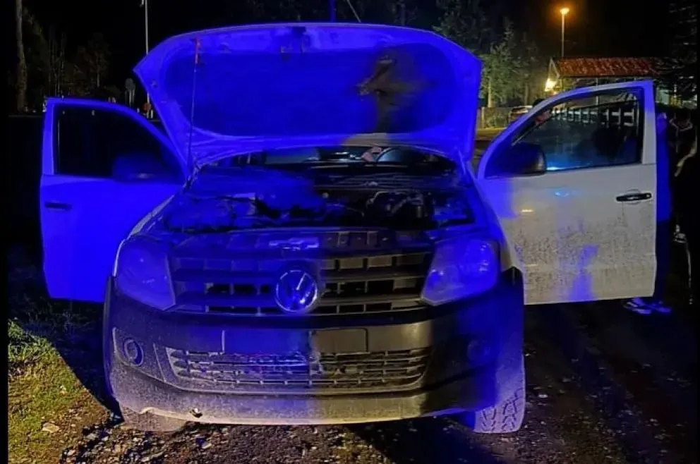 Así quedó la camioneta después del siniestro. Foto Diario Andino 