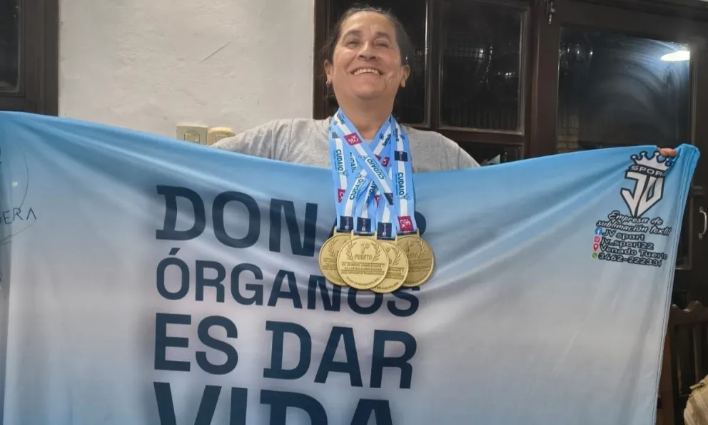 Gabriela Borraro, impulsora del evento, durante los Juegos Argentinos y Latinoamericanos para Deportistas Trasplantados realizados este año en Santa Fe. Fotos gentileza.