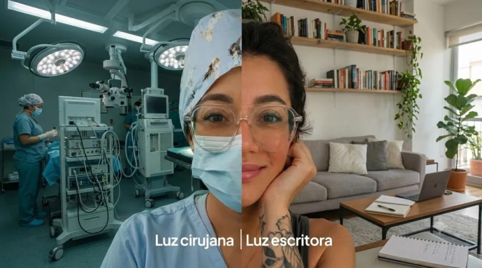 Luz cirujana, Luz escritora.