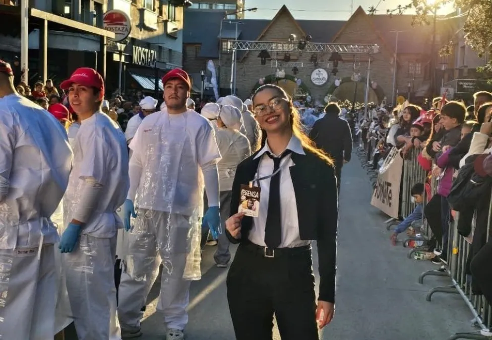 En la Fiesta del Chocolate de este año, cuando participó como integrante del staff de prensa. Imágenes gentileza.