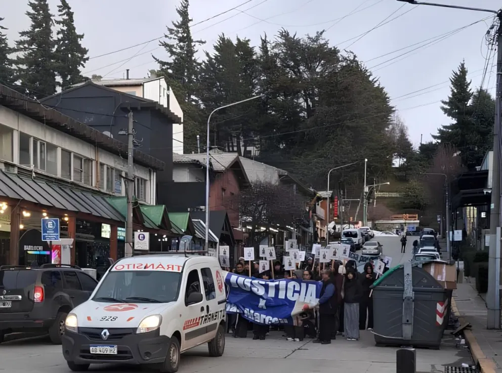La movilización llegando hasta el centro de la ciudad. 
