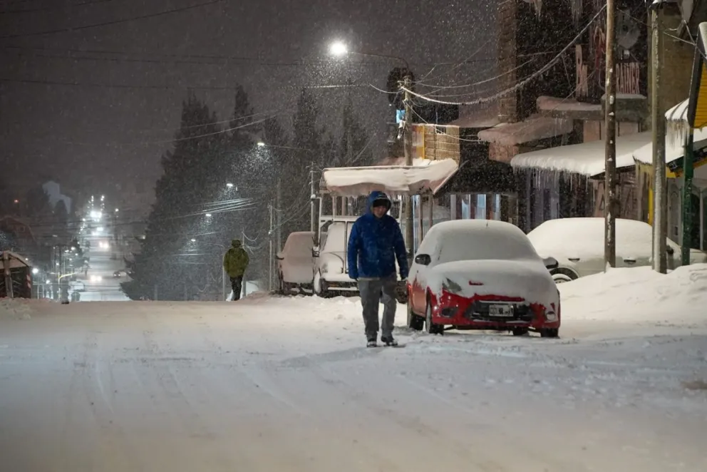 Sigue nevando en Bariloche con acumulación y formación de hielo en zonas altas. Foto: Facundo Pardo