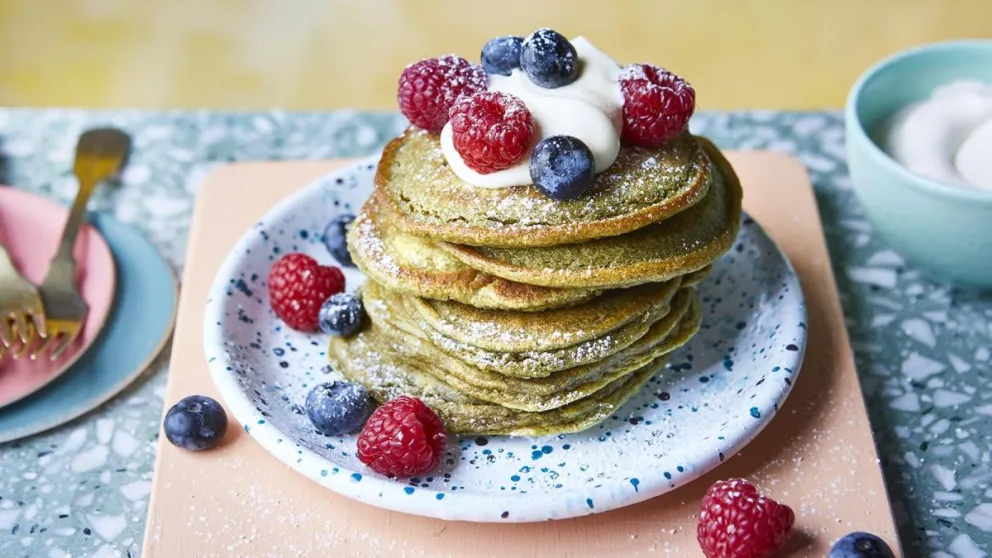 Estos pancakes están listos en 4 pasos.