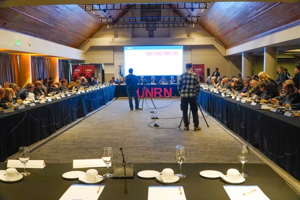 El plenario se desarrolló en un momento de alta tensión entre el ámbito universitario y la gestión de Javier Milei. Foto Facundo Pardo.