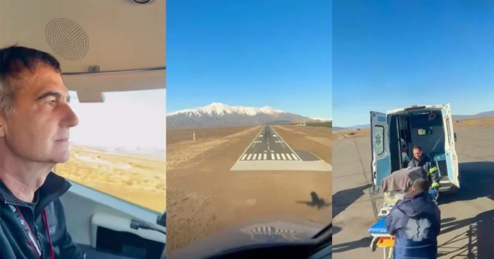 Laje comandó el vuelo y el agradecimiento de la madre fue inmediato. 