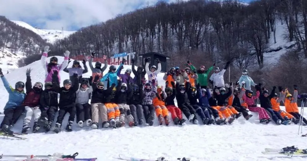 Disfrutando a pleno de la nieve.
