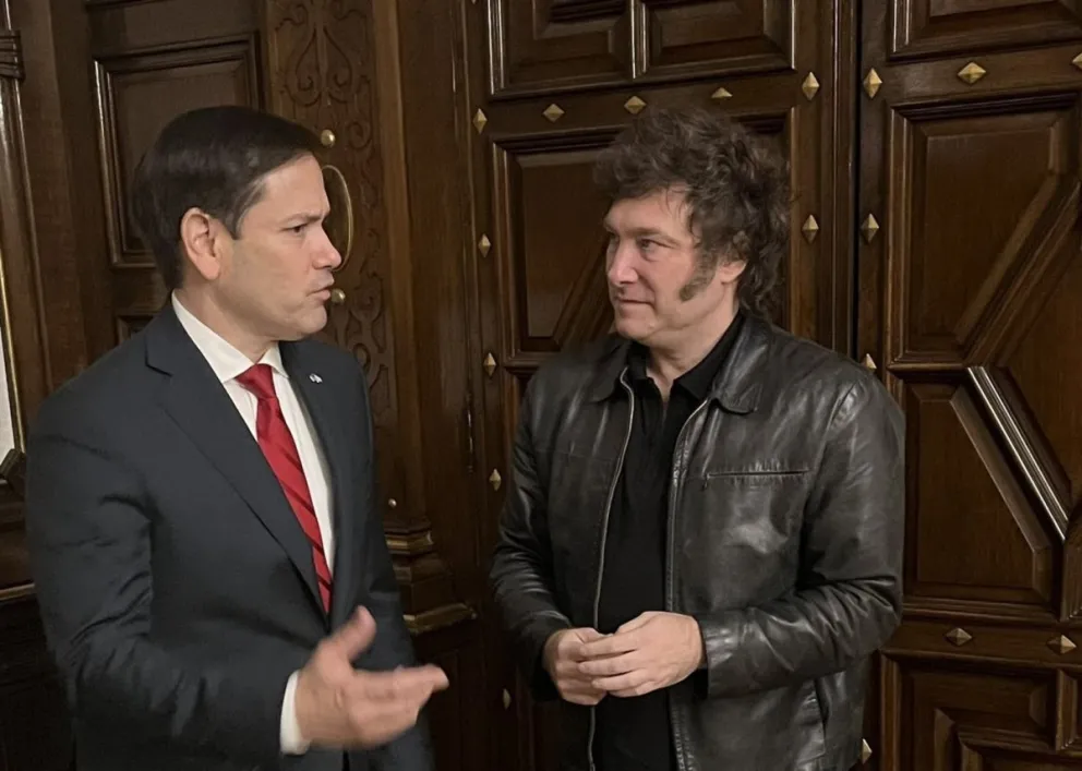 Javier Milei junto a Marco Rubio.