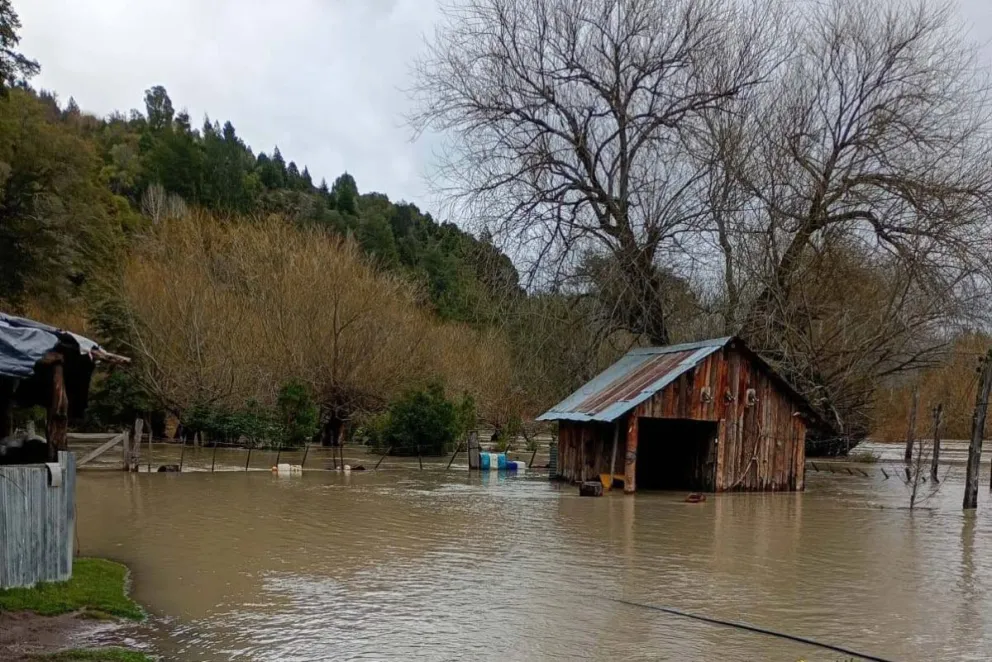 Uno de los sectores afectados por la crecida del río. 