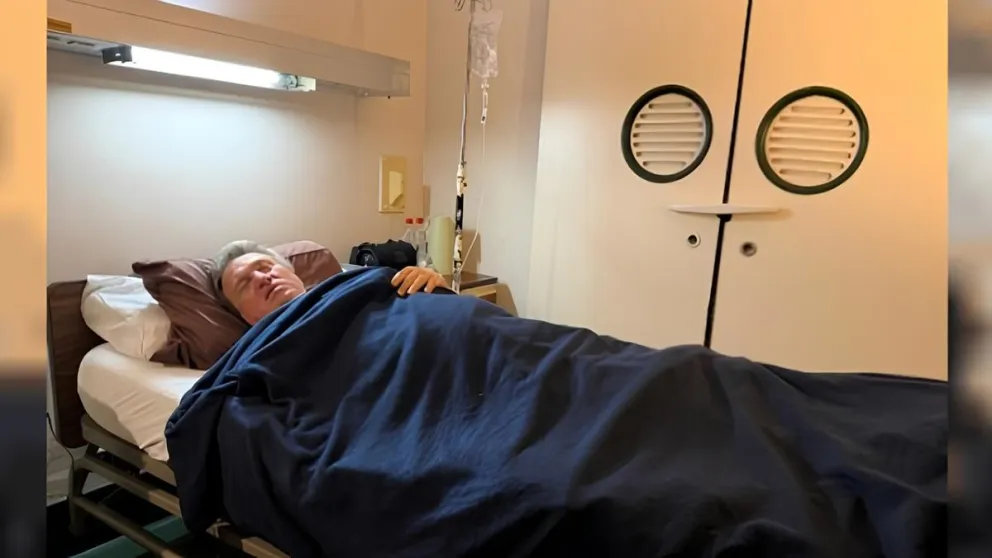 Una de las imágenes de Rudnev internado. Foto Redes sociales 