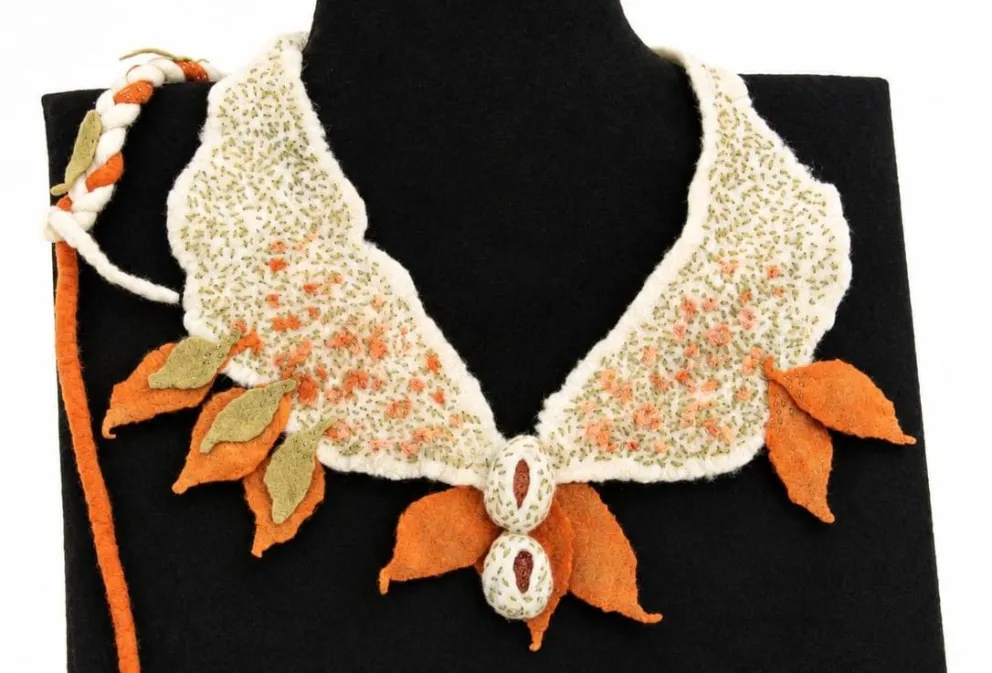 La joyería textil será parte de Crear con lana. Imágenes gentileza.