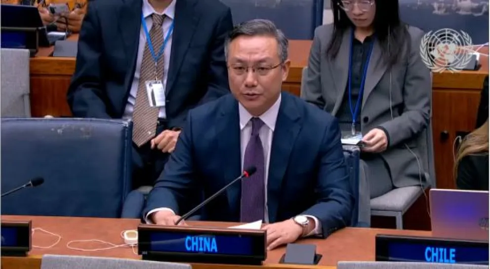 El embajador y representante permanente adjunto de China ante la ONU, Sun Lei.