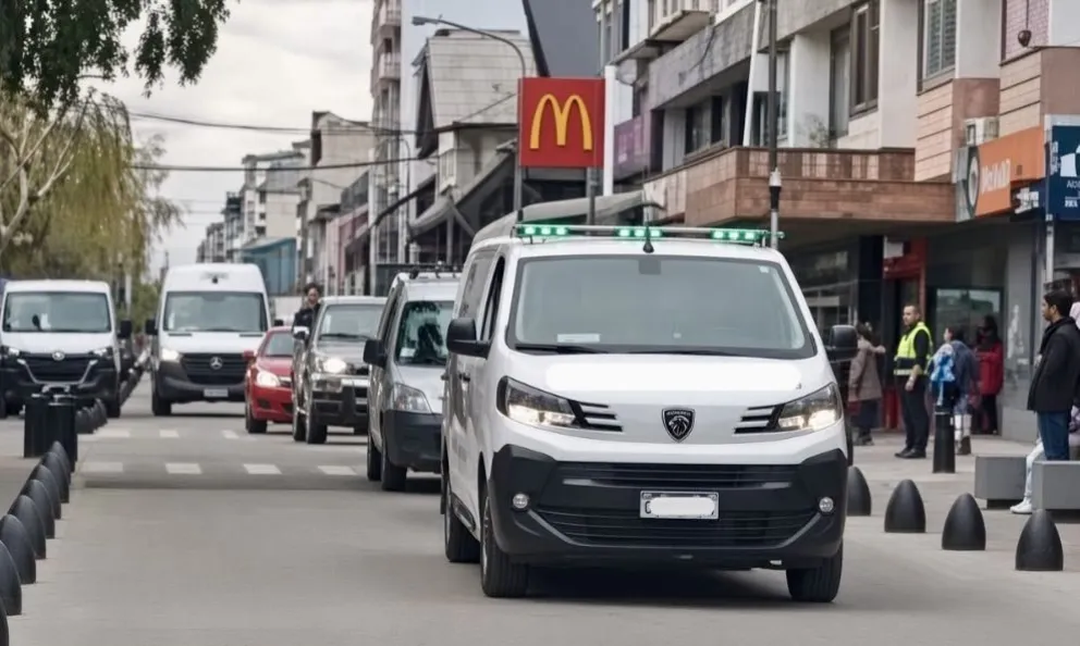 El cortejo fúnebre llegando a las arcadas del Centro Cívico, donde Nahuel y su compañera, vivieron en situación de calle por un tiempo. 