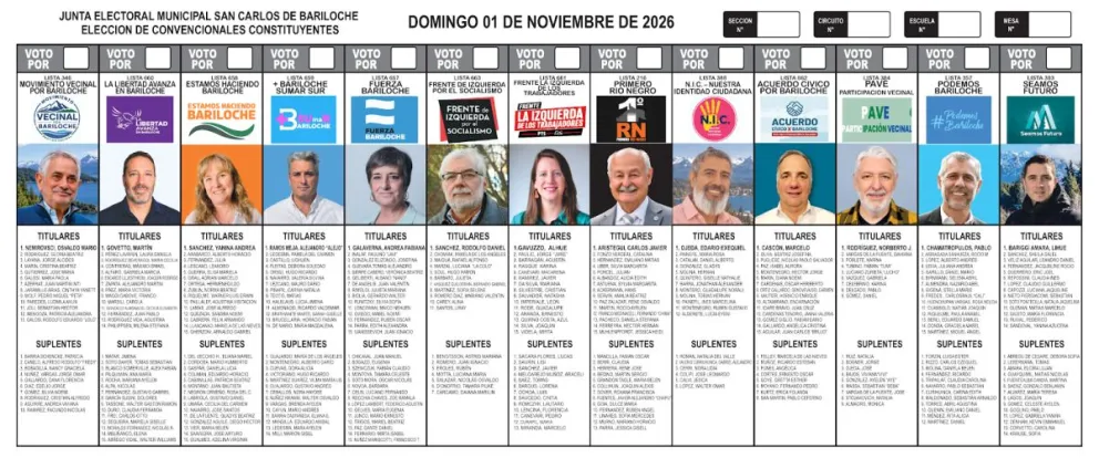 Así quedó la boleta con las fotos de los candidatos.