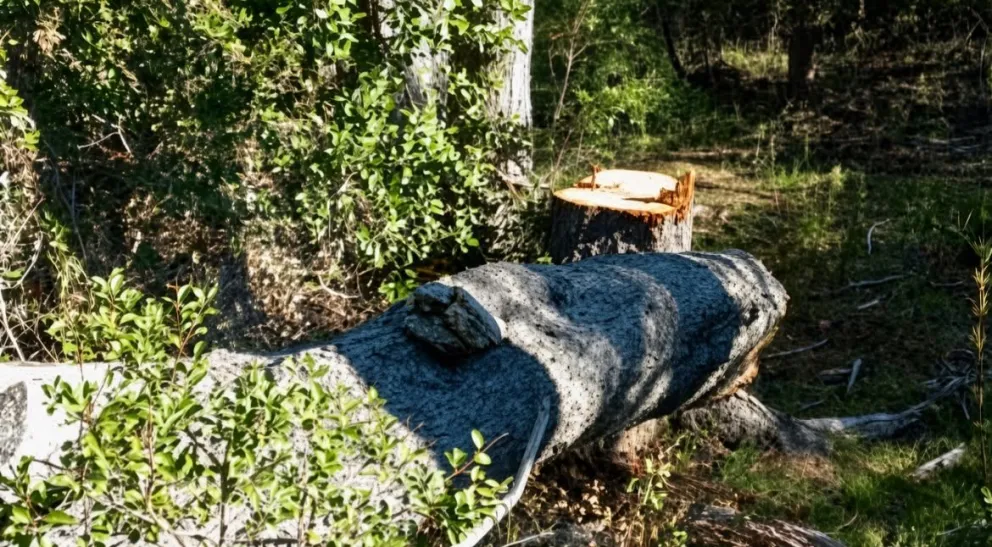 La Escuela Militar de Montaña presentó una denuncia hoy por la tala de árboles. Foto: gentileza. 