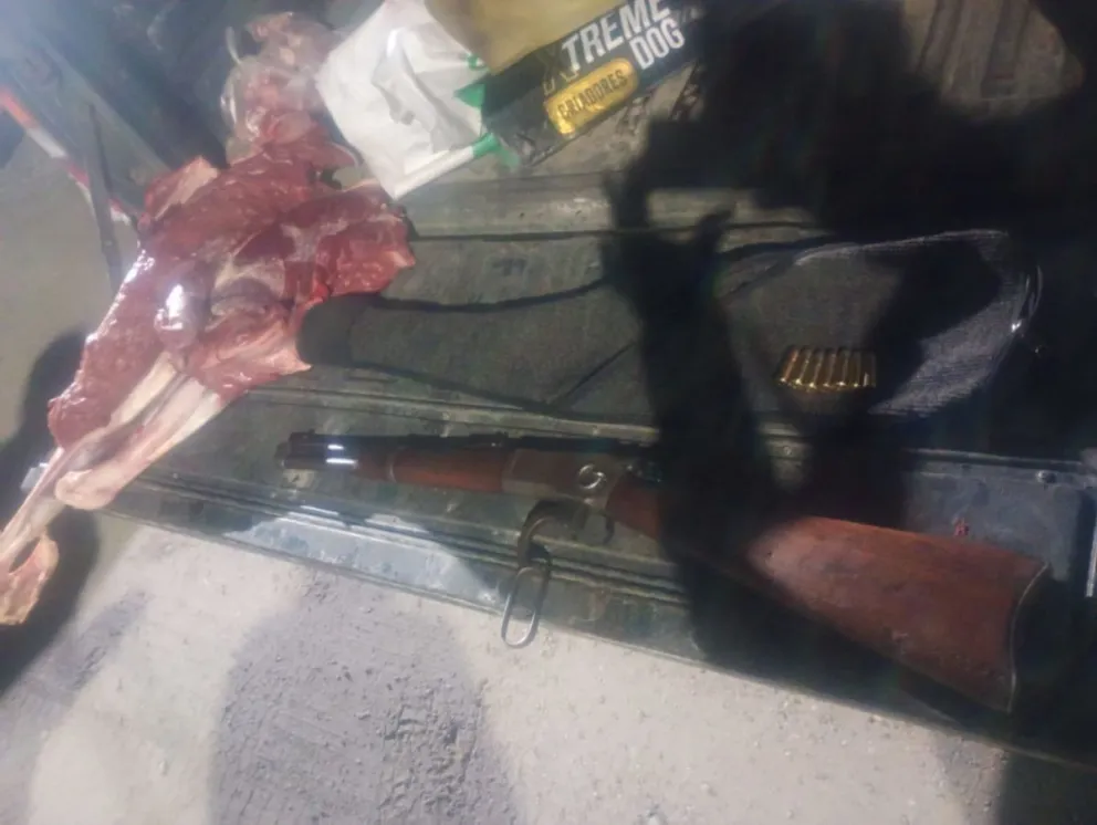 La Brigada Rural secuestró en Dina Huapi un rifle y carne sobre Ruta 23. 