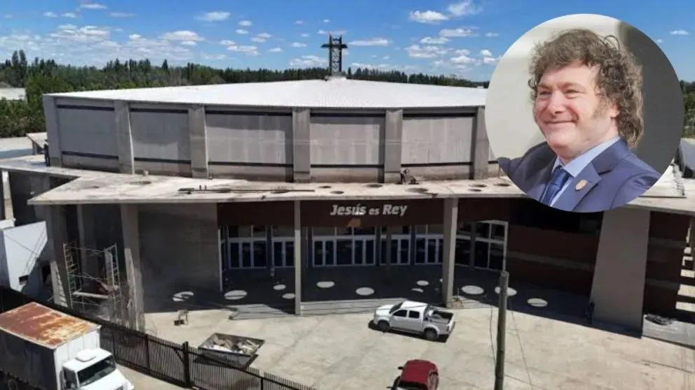 Javier Milei participará este sábado de la inauguración del nuevo auditorio de la iglesia evangélica Jesús es Rey, en Neuquén.. foto archivo